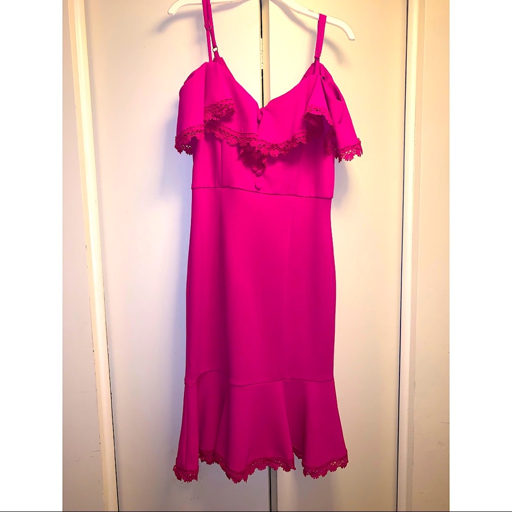 Pink off the shoulder dress